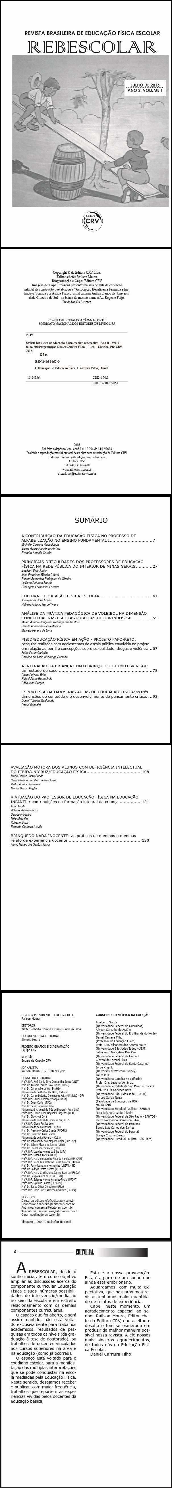 REVISTA REBESCOLAR - ANO II - VOLUME I